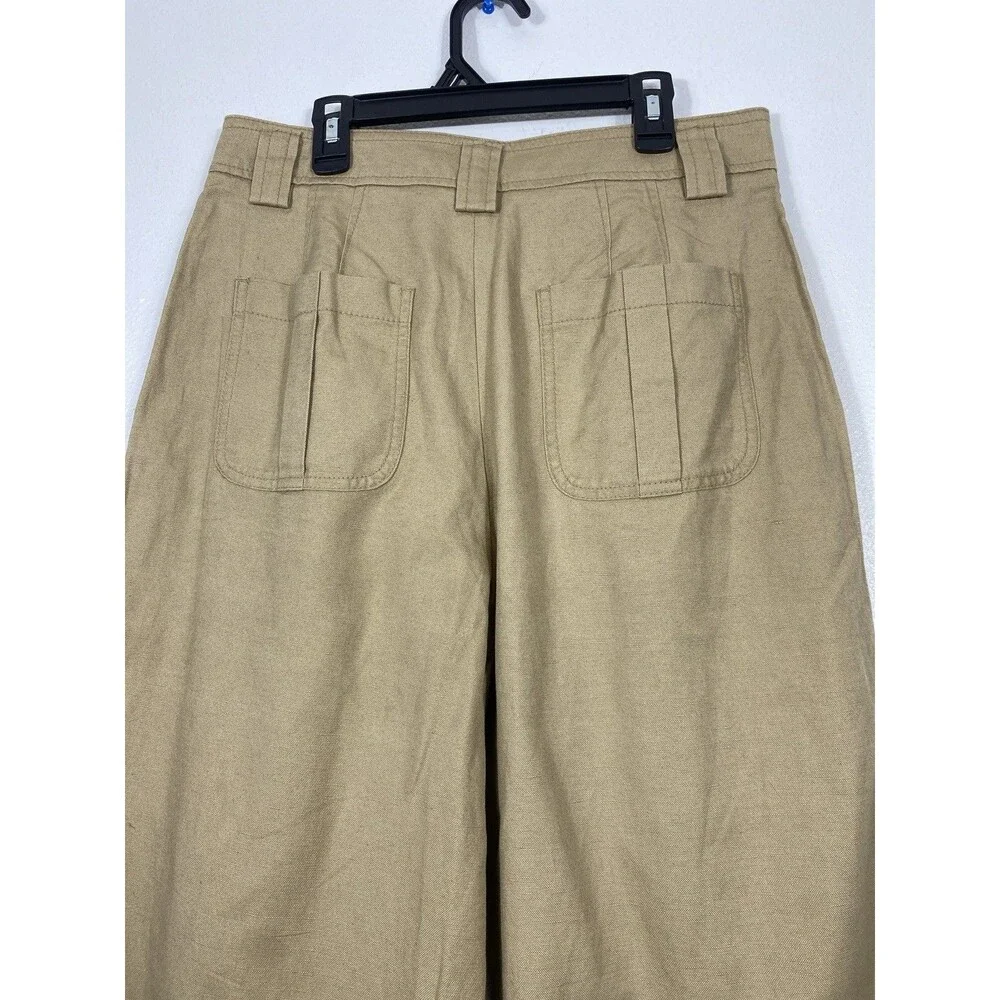 Banana Republic Explorer Culottes Pant Womens 6 Long Cargo Wide Leg Cotton Linen